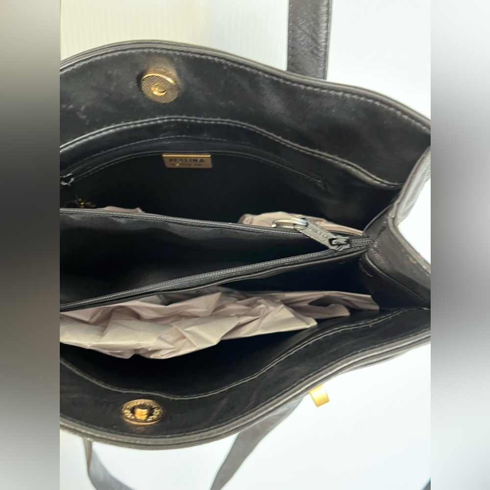 PERLINA black leather bag - Picture 7 of 14